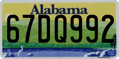 AL license plate 67DQ992