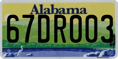 AL license plate 67DR003