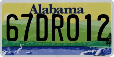 AL license plate 67DR012