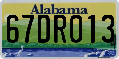 AL license plate 67DR013