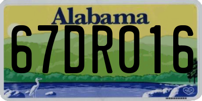 AL license plate 67DR016