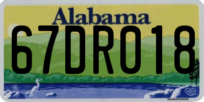 AL license plate 67DR018