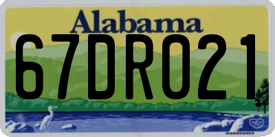 AL license plate 67DR021