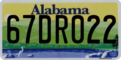 AL license plate 67DR022