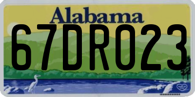 AL license plate 67DR023