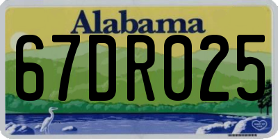 AL license plate 67DR025