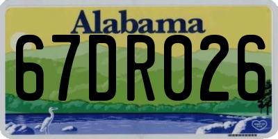 AL license plate 67DR026