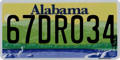 AL license plate 67DR034