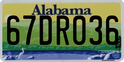 AL license plate 67DR036