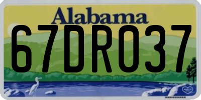 AL license plate 67DR037