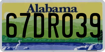 AL license plate 67DR039