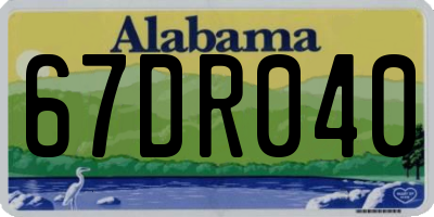 AL license plate 67DR040