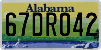AL license plate 67DR042