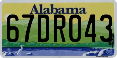 AL license plate 67DR043