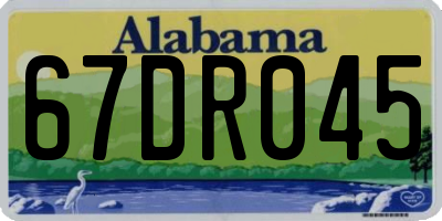 AL license plate 67DR045