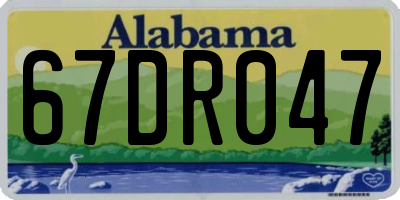 AL license plate 67DR047