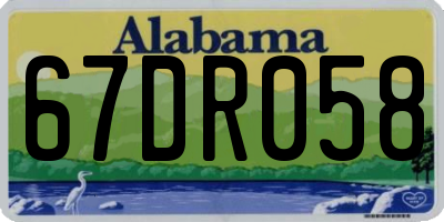 AL license plate 67DR058