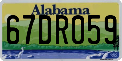 AL license plate 67DR059