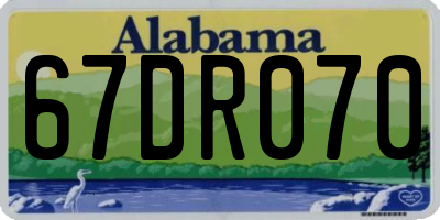 AL license plate 67DR070