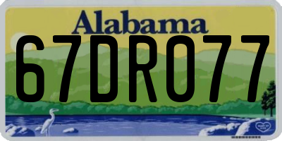 AL license plate 67DR077