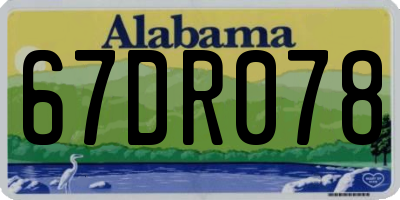 AL license plate 67DR078