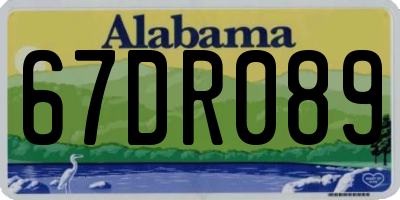 AL license plate 67DR089