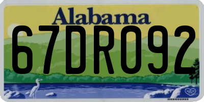 AL license plate 67DR092