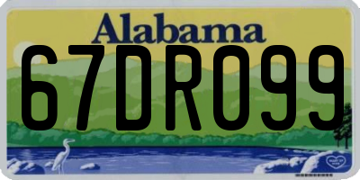 AL license plate 67DR099