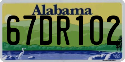 AL license plate 67DR102
