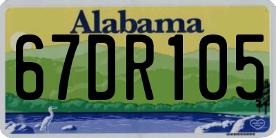 AL license plate 67DR105