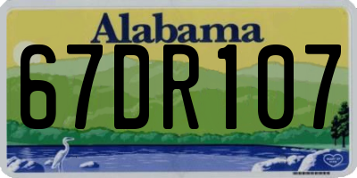 AL license plate 67DR107