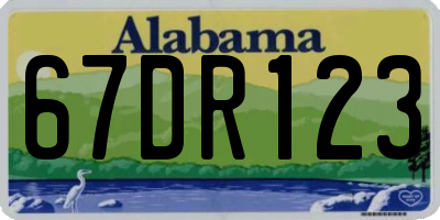 AL license plate 67DR123