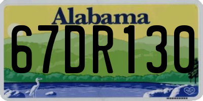 AL license plate 67DR130