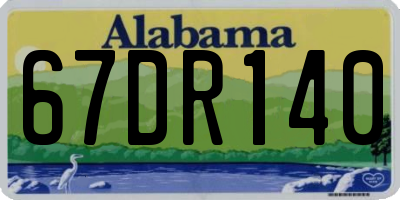 AL license plate 67DR140