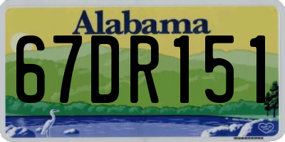 AL license plate 67DR151