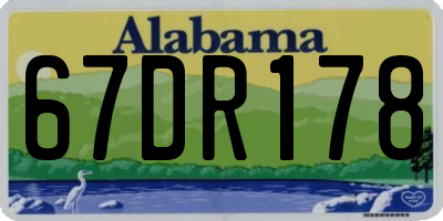 AL license plate 67DR178