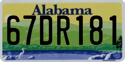 AL license plate 67DR181