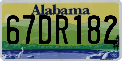 AL license plate 67DR182