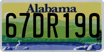 AL license plate 67DR190