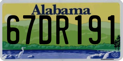 AL license plate 67DR191