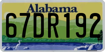 AL license plate 67DR192