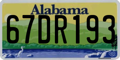 AL license plate 67DR193