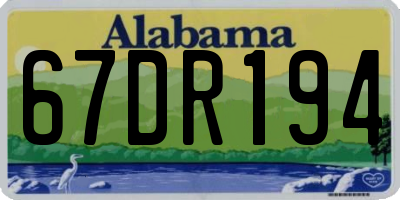 AL license plate 67DR194