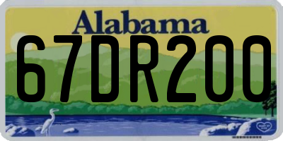 AL license plate 67DR200