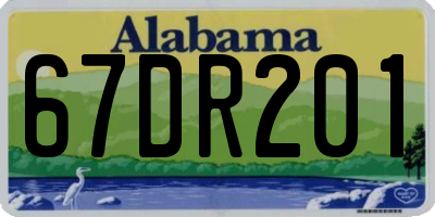 AL license plate 67DR201