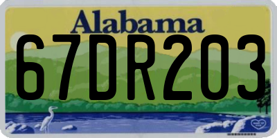 AL license plate 67DR203