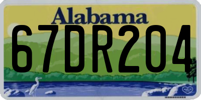 AL license plate 67DR204