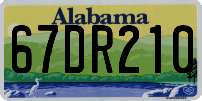 AL license plate 67DR210