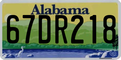 AL license plate 67DR218