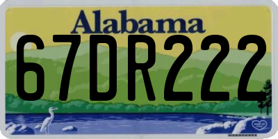 AL license plate 67DR222